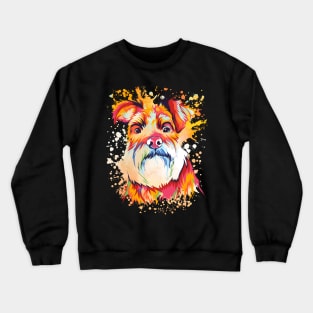 Schnauzer Dog Water Color Art Design Crewneck Sweatshirt